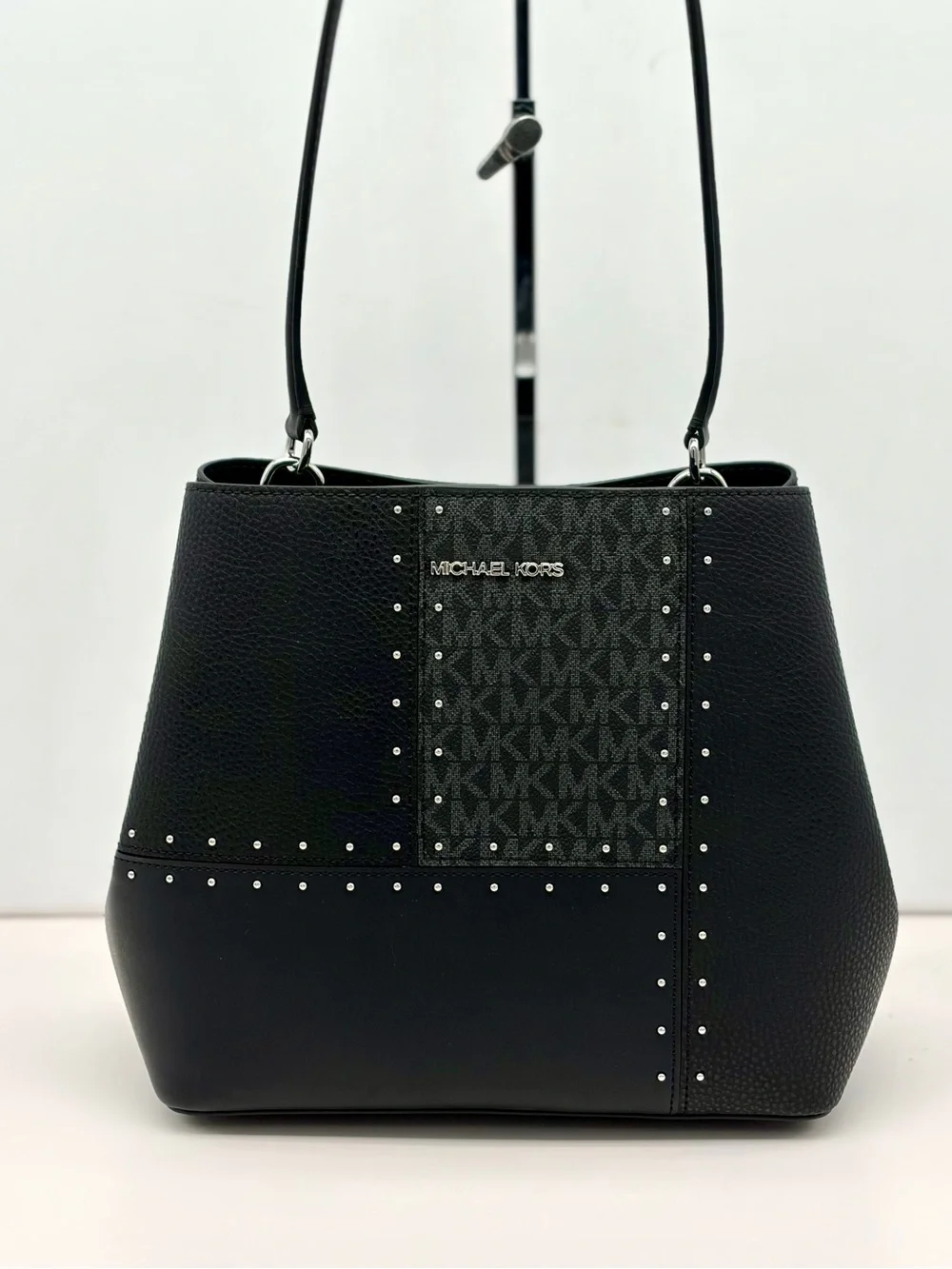 Michael Kors Pratt Medium Studded Patchwork Shoulder Bag and Wallet Set